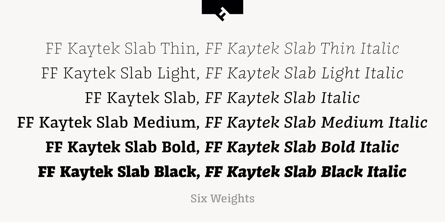 Przykładowa czcionka FF Kaytek Slab #5